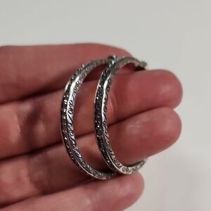 Brighton Secret Of Love Hoop Post Earrings Elegant Silver Hoop Earrings